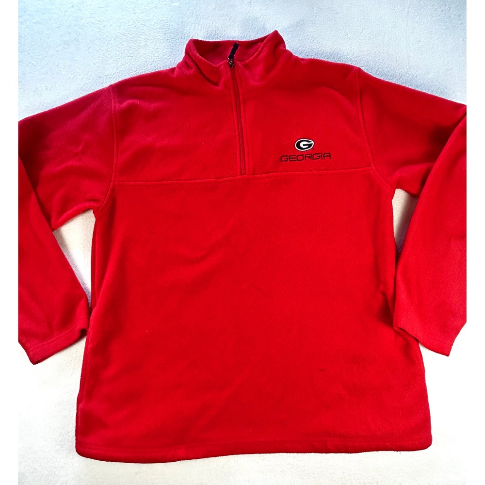Team Edition Georgia Bulldogs Mens XL Red Fleece Quarter Zip Pullover Sweater
